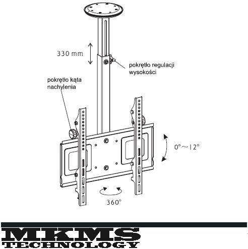 Uchwyt LCD/LED/PLASMA 23-50 400x400 sufitowy MKMs