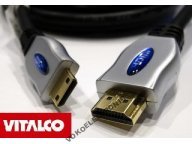 KABEL PRZEWÓD mini hdmi -hdmi 1,2m vitalco gold