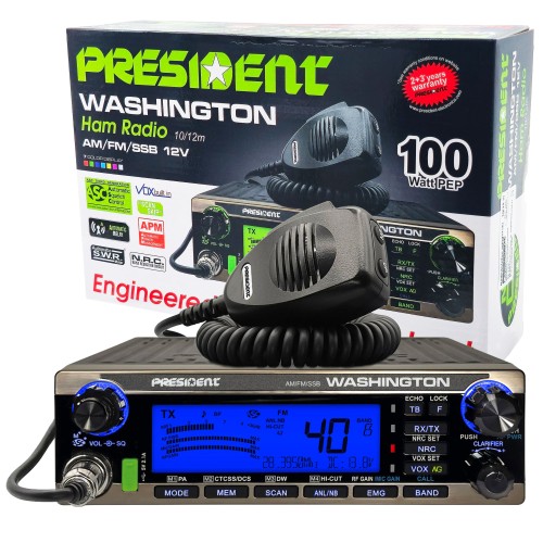 PRESIDENT WASHINGTON radiotelefon amatorski AM/FM/USB/LSB 100W rozblokowany