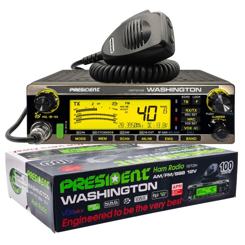 PRESIDENT WASHINGTON radiotelefon amatorski AM/FM/USB/LSB 100W rozblokowany
