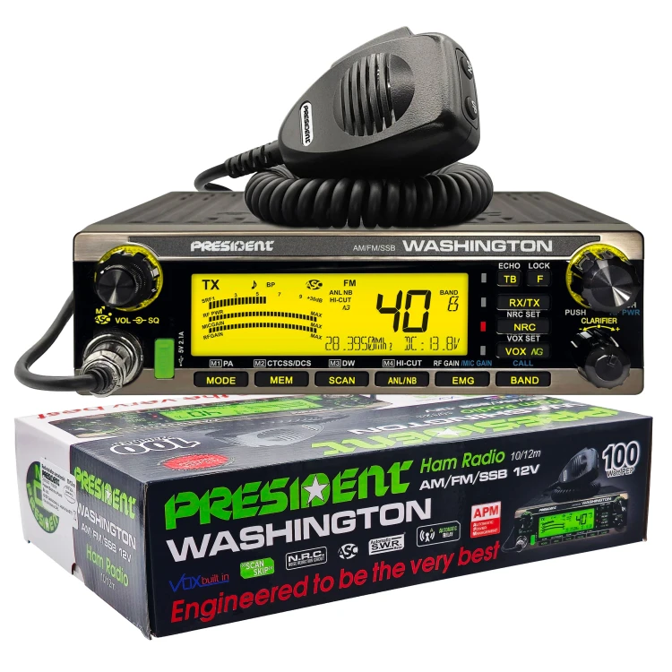 PRESIDENT WASHINGTON radiotelefon amatorski AM/FM/USB/LSB 100W rozblokowany