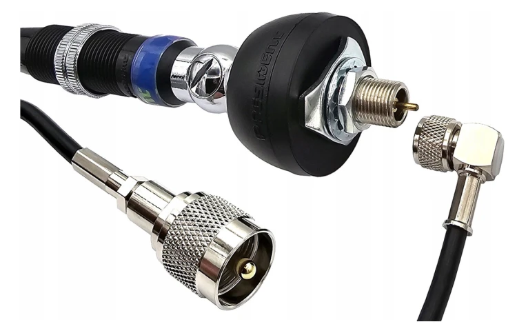 ANTENA CB PRESIDENT IOWA oryginał 102cm +4dBi 1/2f + przewód + wtyk CB-UHF