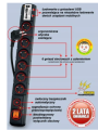 Listwa zasilająca przedłużacz ACAR USB 3M CZARNA1