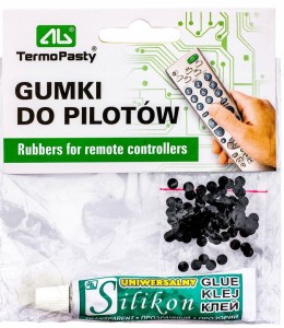 Zestaw gumki do pilotów z klejem sylikon naprawa pilota