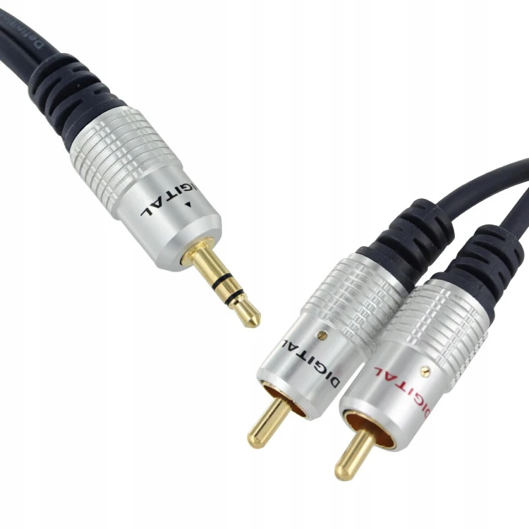 Kabel przewód JACK-2RCA 1M DIGIT (mini jack x cinch x 2) jkd10