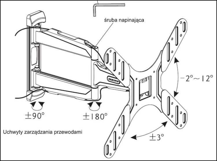 Uchwyt LCD/LED 32-47 VESA 400x400 ramię 52cm PSW741